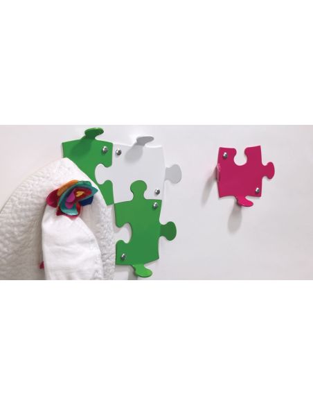 10 appendiabiti da parete moderni per ingresso in acciaio Puzzle