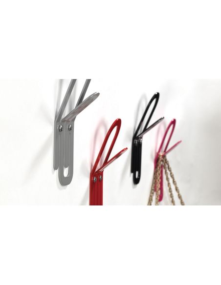 10 appendiabiti da parete in acciaio a forma di graffetta Clip 10 appendiabiti da parete in acciaio a forma di graffetta Clip