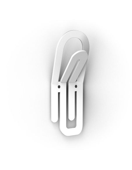 10 appendiabiti da parete in acciaio a forma di graffetta Clip 10 appendiabiti da parete in acciaio a forma di graffetta Clip