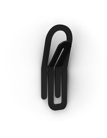 10 appendiabiti da parete in acciaio a forma di graffetta Clip 10 appendiabiti da parete in acciaio a forma di graffetta Clip