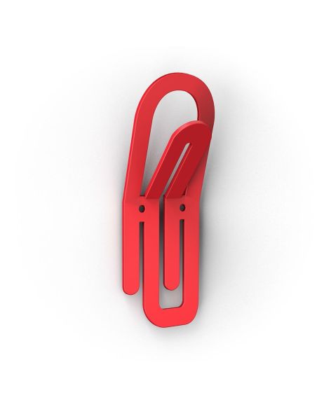 10 appendiabiti da parete in acciaio a forma di graffetta Clip 10 appendiabiti da parete in acciaio a forma di graffetta Clip