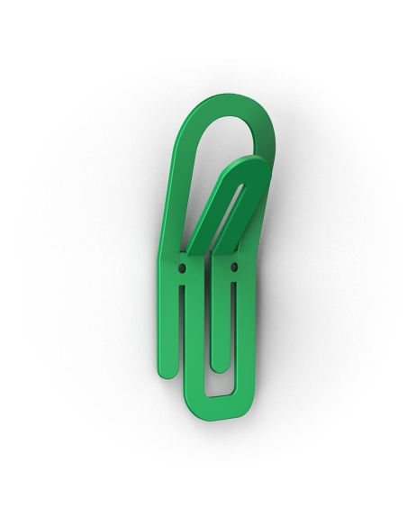 10 appendiabiti da parete in acciaio a forma di graffetta Clip 10 appendiabiti da parete in acciaio a forma di graffetta Clip