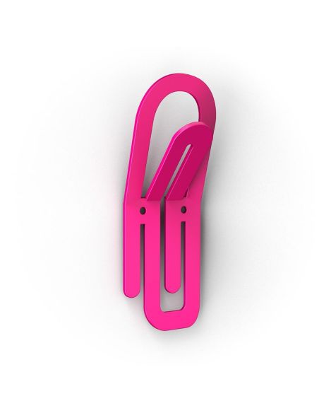 10 appendiabiti da parete in acciaio a forma di graffetta Clip 10 appendiabiti da parete in acciaio a forma di graffetta Clip