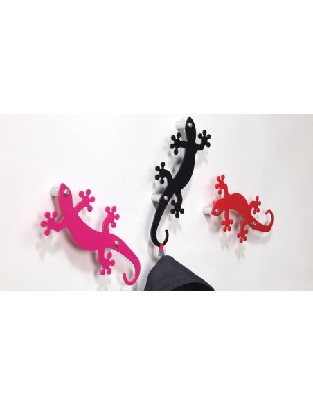 10 appendiabiti a muro in acciaio per cameretta Geko