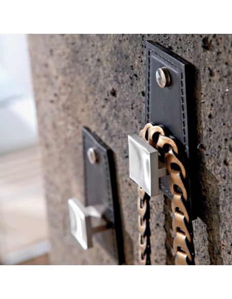 Appendiabiti da parete in pelle design moderno Maia