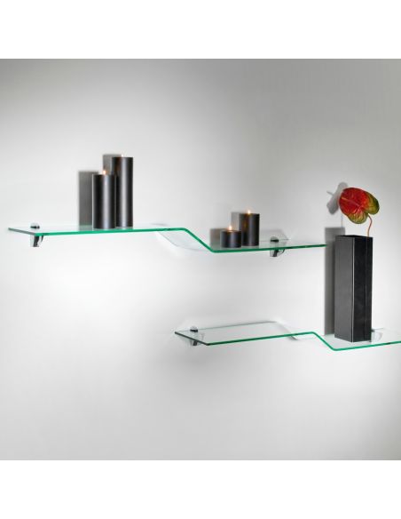 Mensole moderne in vetro curvato trasparente 100 cm Alton Mensole moderne in vetro curvato trasparente 100 cm Alton