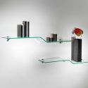 Mensole moderne in vetro curvato trasparente 100 cm Alton
