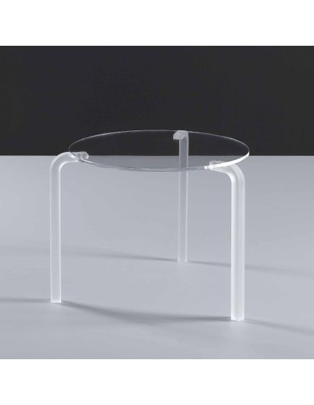 Tavolino rotondo da salotto Finny in plexiglass Ø50 cm