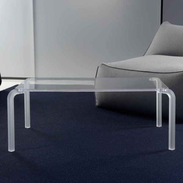 Tavolino da salotto rettangolare design moderno in metacrilato Finny