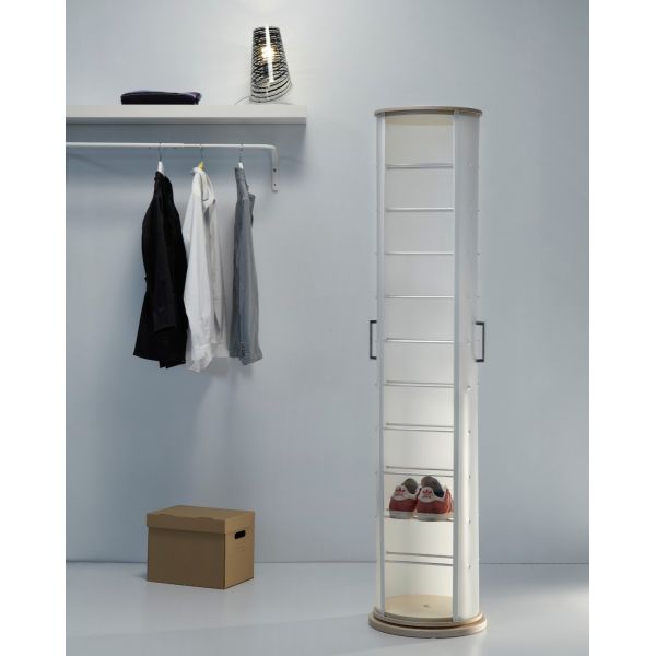 Scarpiera moderna in plastica e legno per 11 paia di scarpe Pop Wood