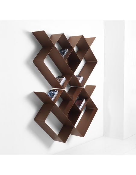 Libreria a parete moderna in acciaio modulare 120 x 120 cm Kreando