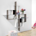 Libreria a parete moderna in acciaio modulare 120 x 120 cm Mondrian