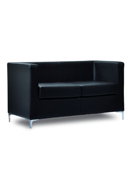 Divano sala attesa imbottito in simil-pelle Cubo