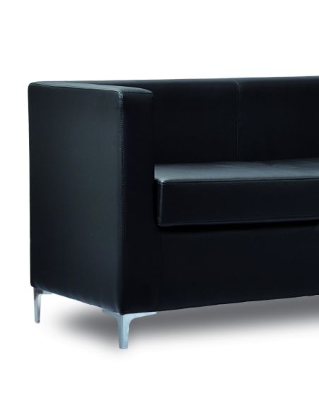 Divano sala attesa imbottito in simil-pelle Cubo