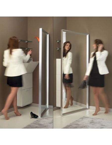 Specchio angolare in alluminio mini guardaroba Angle Vanity
