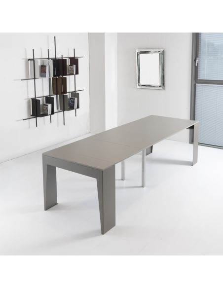 Consolle allungabile in acciaio e laminato design moderno Glen Consolle allungabile in acciaio e laminato design moderno Glen