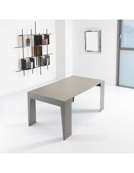 Consolle allungabile in acciaio e laminato design moderno Glen Consolle allungabile in acciaio e laminato design moderno Glen
