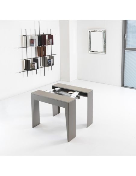 Consolle allungabile in acciaio e laminato design moderno Glen Consolle allungabile in acciaio e laminato design moderno Glen