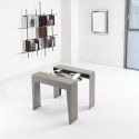 Consolle allungabile in acciaio e laminato design moderno Glen