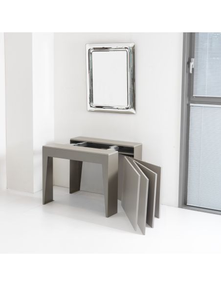 Consolle allungabile in acciaio e laminato design moderno Glen Consolle allungabile in acciaio e laminato design moderno Glen