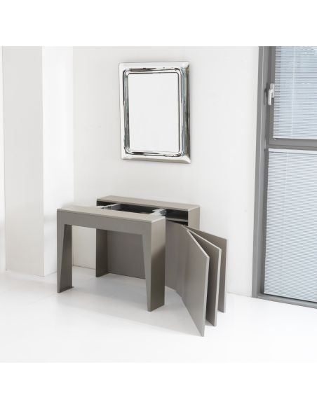 Consolle allungabile in acciaio e laminato design moderno Glen Consolle allungabile in acciaio e laminato design moderno Glen