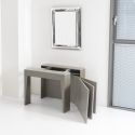 Consolle allungabile in acciaio e laminato design moderno Glen