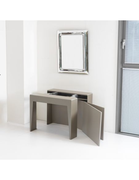 Consolle allungabile in acciaio e laminato design moderno Glen Consolle allungabile in acciaio e laminato design moderno Glen