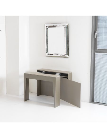 Consolle allungabile in acciaio e laminato design moderno Glen Consolle allungabile in acciaio e laminato design moderno Glen