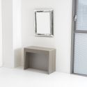 Consolle allungabile in acciaio e laminato design moderno Glen