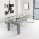 Consolle allungabile in acciaio e laminato design moderno Glen