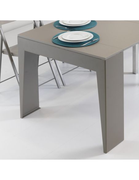 Consolle allungabile in acciaio e laminato design moderno Glen Consolle allungabile in acciaio e laminato design moderno Glen