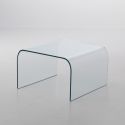Tavolino quadrato in vetro curvato trasparente 60 x 60 cm Kristen
