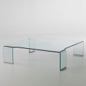 Tavolino da salotto in vetro curvato 100x100 cm Addison