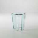 Tavolino lato divano in vetro curvato trasparente Morley
