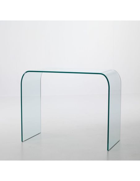 Consolle per ingresso in vetro curvato trasparente Joshua