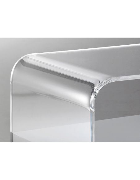 Comodino moderno in plexiglass trasparente per camera da letto Almada