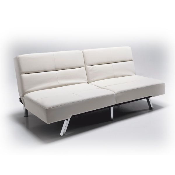 Divano letto Olmedo in ecopelle bianco o nero 175 cm Divano letto Olmedo in ecopelle bianco o nero 175 cm