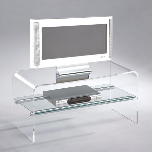 Mobiletto porta tv Austin in metacrilato trasparente 80 cm Mobiletto porta tv Austin in metacrilato trasparente 80 cm