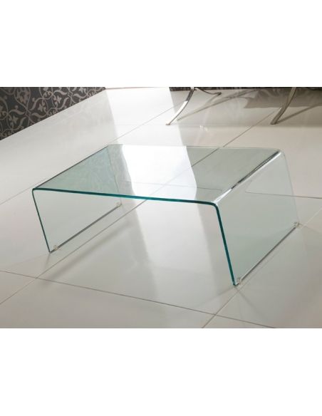 Tavolino da salotto in vetro curvato trasparente Emerald Tavolino da salotto in vetro curvato trasparente Emerald