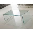 Tavolino da salotto in vetro curvato trasparente Emerald
