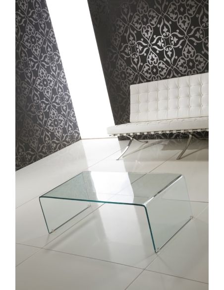 Tavolino da salotto in vetro curvato trasparente Emerald Tavolino da salotto in vetro curvato trasparente Emerald