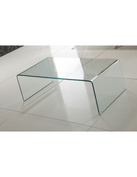 Tavolino da salotto in vetro curvato trasparente Emerald Tavolino da salotto in vetro curvato trasparente Emerald