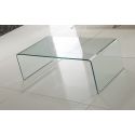 Tavolino da salotto in vetro curvato trasparente Emerald