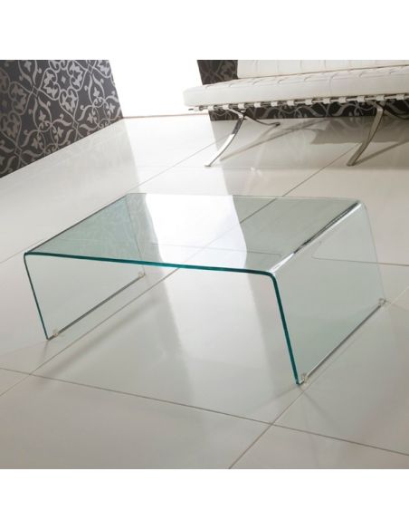 Tavolino da salotto in vetro curvato Emerald