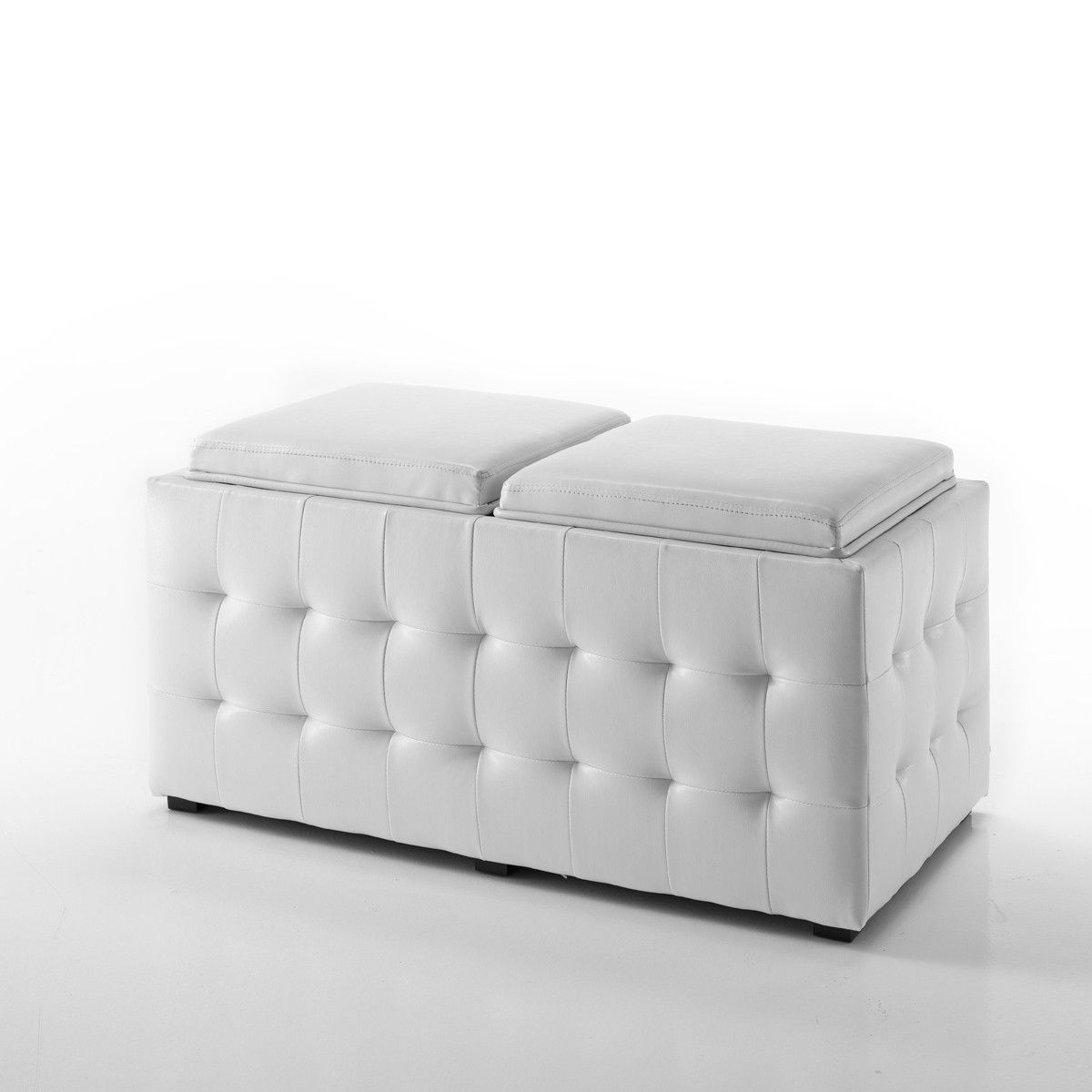 Cassapanca Pouf Ecopelle Contenitore Puffo Per Sedersi Pouf