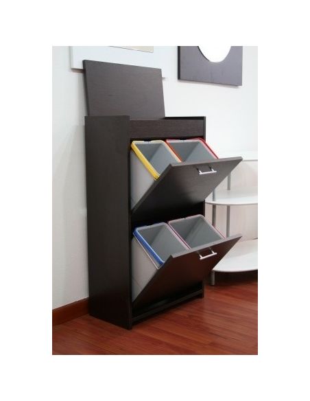 Mobile raccolta differenziata Gea in legno 4 secchi pattumiera Mobile raccolta differenziata Gea in legno 4 secchi pattumiera