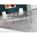 Tavolo scrivania in metallo cromato e vetro 140 cm Bertrand