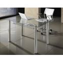 Scrivania moderna per ufficio in vetro e metallo 120 x 70 cm Roland