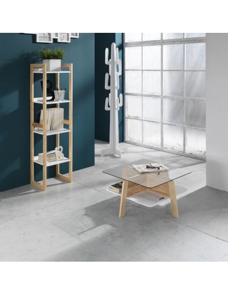 Tavolino da salotto design moderno in legno e vetro Winnipeg Tavolino da salotto design moderno in legno e vetro Winnipeg