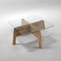 Tavolino da salotto design moderno in legno e vetro Winnipeg